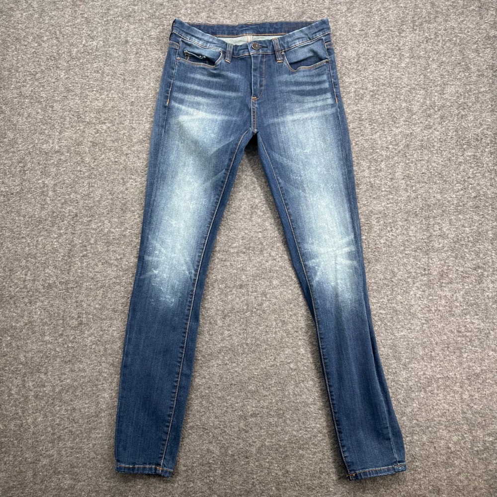 Blank NYC Women Skinny Jeans Medium Wash Blue Denim Stretch Size 27 Distressed